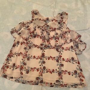 Endless Rose Floral Ruffle Blouse - Cream and Red